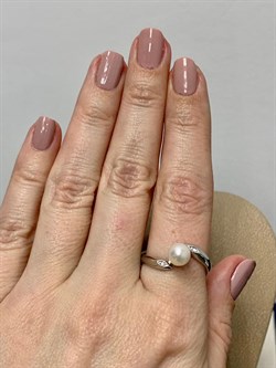 *Кольцо р.19 Белый Жемчуг арт. 01-0482/00ЖБ-00-678 Вес 2,58 г - фото 193002