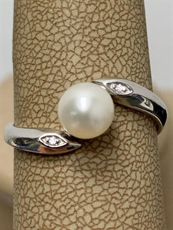 *Кольцо р.19 Белый Жемчуг арт. 01-0482/00ЖБ-00-678 Вес 2,58 г - фото 193003