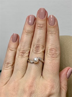 *Кольцо р.17,5 Белый Жемчуг арт. 01-0482/00ЖБ-00-768 Вес 2,39 г - фото 193009