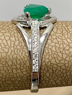 *Кольцо р.16,5 Зеленый Агат арт. 01-0988/00АГ-00-015 Вес 1,91 г - фото 193031