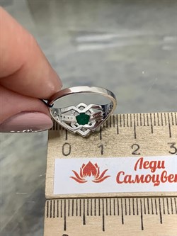 *Кольцо р.16,5 Зеленый Агат арт. 01-0988/00АГ-00-015 Вес 1,91 г - фото 193034