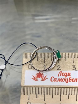 *Кольцо р.16,5 Зеленый Агат арт. 01-0988/00АГ-00-015 Вес 1,91 г - фото 193036