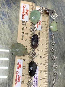 *Колье р.45 Фасетный Сапфир Микс арт. FI-N00246-X-W-MLB-X-BR-717 Вес 44,1 г - фото 193112