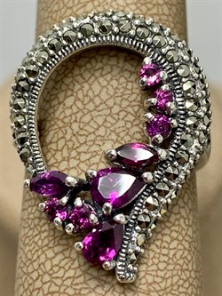 *Кольцо р.18 Микс Марказит Родолит арт. HR0708SP-073 вес 5,56 г - фото 193185 *Кольцо р.18 Микс Марказит Родолит арт. HR0708SP-073 вес 5,56 г - фото 193185