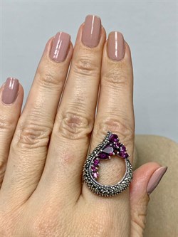 *Кольцо р.18 Микс Марказит Родолит арт. HR0708SP-073 вес 5,56 г - фото 193186 *Кольцо р.18 Микс Марказит Родолит арт. HR0708SP-073 вес 5,56 г - фото 193186