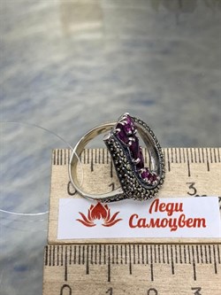 *Кольцо р.18 Микс Марказит Родолит арт. HR0708SP-073 вес 5,56 г - фото 193189 *Кольцо р.18 Микс Марказит Родолит арт. HR0708SP-073 вес 5,56 г - фото 193189