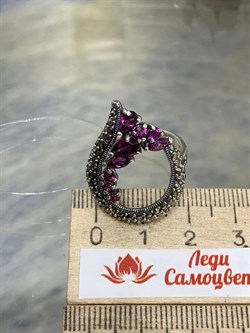 *Кольцо р.18 Микс Марказит Родолит арт. HR0708SP-073 вес 5,56 г - фото 193190 *Кольцо р.18 Микс Марказит Родолит арт. HR0708SP-073 вес 5,56 г - фото 193190