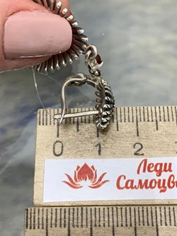 *Серьги Микс Марказит Сердолик арт. С 1260-928  вес 13,51 г - фото 193303