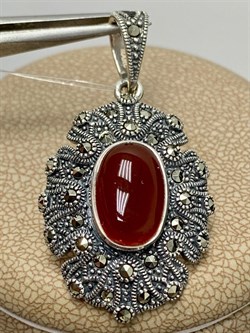 *Подвеска Микс Марказит Сердолик арт. HP784-148 (вес 5,25 г) - фото 193456 *Подвеска Микс Марказит Сердолик арт. HP784-148 (вес 5,25 г) - фото 193456