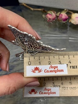 *Брошь-Кулон Микс Марказит Сердолик арт. HB0468-071 вес 18,13 г - фото 193490