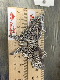 *Брошь-Кулон Микс Марказит Сердолик арт. HB0468-071 вес 18,13 г - фото 193492