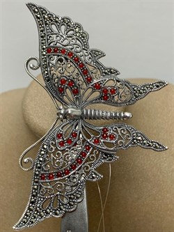 *Брошь-Кулон Микс Марказит Сердолик арт. HB0468-071 вес 18,13 г - фото 193496