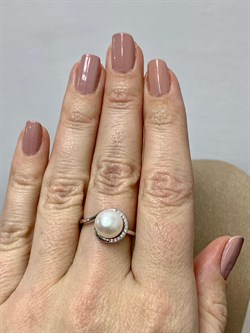 *Кольцо р.17,5 Белый Жемчуг арт. PI-R00502-X-W-PN-X-W-629 вес 3,13 г - фото 193565 *Кольцо р.17,5 Белый Жемчуг арт. PI-R00502-X-W-PN-X-W-629 вес 3,13 г - фото 193565