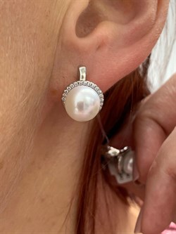 *Серьги Белый Жемчуг арт. PI-E00502-X-W-PN-X-W-949 вес 6,28 г - фото 193573 *Серьги Белый Жемчуг арт. PI-E00502-X-W-PN-X-W-949 вес 6,28 г - фото 193573