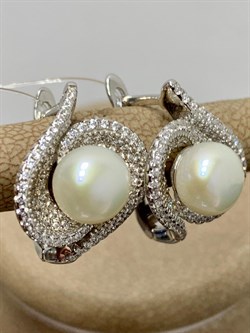 *Серьги Белый Жемчуг арт. PI-E00605-X-W-PN-X-W-671 вес 5,54 г - фото 193585