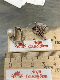 *Серьги Белый Жемчуг арт. PI-E00605-X-W-PN-X-W-671 вес 5,54 г - фото 193590