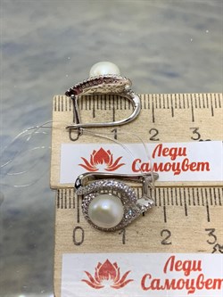 *Серьги Белый Жемчуг арт. PI-E00605-X-W-PN-X-W-671 вес 5,54 г - фото 193591
