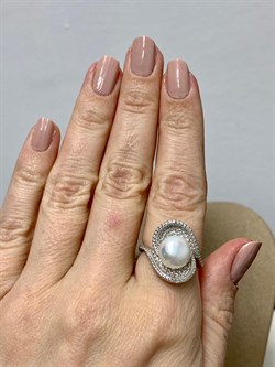 *Кольцо р.17,5 Белый Жемчуг арт. PI-R00605-X-W-PN-X-W-549 вес 5,06 г - фото 193598 *Кольцо р.17,5 Белый Жемчуг арт. PI-R00605-X-W-PN-X-W-549 вес 5,06 г - фото 193598
