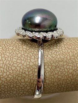 *Кольцо р.19 Черный Жемчуг арт. PI-R02300-X-W-PNB-X-W-792 вес 4,87 г - фото 193606 *Кольцо р.19 Черный Жемчуг арт. PI-R02300-X-W-PNB-X-W-792 вес 4,87 г - фото 193606