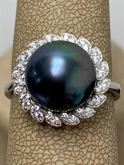 *Кольцо р.19 Черный Жемчуг арт. PI-R02300-X-W-PNB-X-W-792 вес 4,87 г - фото 193607 *Кольцо р.19 Черный Жемчуг арт. PI-R02300-X-W-PNB-X-W-792 вес 4,87 г - фото 193607