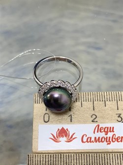 *Кольцо р.19 Черный Жемчуг арт. PI-R02300-X-W-PNB-X-W-792 вес 4,87 г - фото 193609 *Кольцо р.19 Черный Жемчуг арт. PI-R02300-X-W-PNB-X-W-792 вес 4,87 г - фото 193609