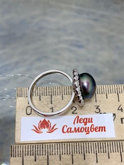 *Кольцо р.19 Черный Жемчуг арт. PI-R02300-X-W-PNB-X-W-792 вес 4,87 г - фото 193611 *Кольцо р.19 Черный Жемчуг арт. PI-R02300-X-W-PNB-X-W-792 вес 4,87 г - фото 193611