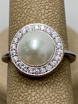 *Кольцо р.18 Белый Жемчуг арт. PI-R00150-X-W-PN-X-W-466 вес 4,35 г - фото 193625 *Кольцо р.18 Белый Жемчуг арт. PI-R00150-X-W-PN-X-W-466 вес 4,35 г - фото 193625