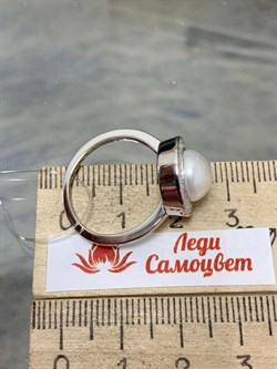 *Кольцо р.18 Белый Жемчуг арт. PI-R00150-X-W-PN-X-W-466 вес 4,35 г - фото 193630 *Кольцо р.18 Белый Жемчуг арт. PI-R00150-X-W-PN-X-W-466 вес 4,35 г - фото 193630