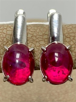 *Серьги Звездчатый Корунд Рубин синт арт. 2340940369-3-138 Вес 3,61 г - фото 193649