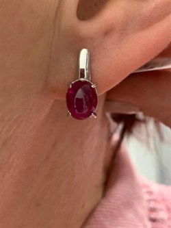 *Серьги Звездчатый Корунд Рубин синт арт. 2340940369-3-138 Вес 3,61 г - фото 193650 *Серьги Звездчатый Корунд Рубин синт арт. 2340940369-3-138 Вес 3,61 г - фото 193650