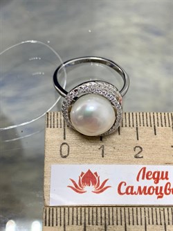 *Кольцо р.18,5 Белый Жемчуг арт. PI-R00785-X-W-PN-X-W-748 вес 5,53 г - фото 193711 *Кольцо р.18,5 Белый Жемчуг арт. PI-R00785-X-W-PN-X-W-748 вес 5,53 г - фото 193711