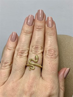 *Кольцо р.17 Фианит Змейка арт. CZ-R03910-X-L-NCE-X-X-416 вес 2,9 г - фото 193785