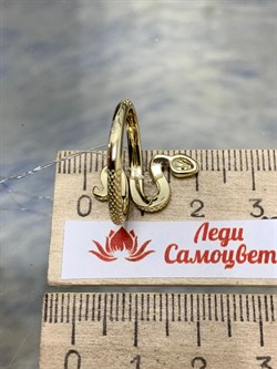 *Кольцо р.17 Фианит Змейка арт. CZ-R03910-X-L-NCE-X-X-416 вес 2,9 г - фото 193786