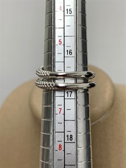 *Кольцо р.18 Фианит Змейка арт. CZ-R03911-X-W-NCE-X-X-323 вес 7,83 г - фото 193808