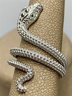 *Кольцо р.18 Фианит Змейка арт. CZ-R03911-X-W-NCE-X-X-323 вес 7,83 г - фото 193809