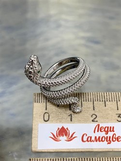 *Кольцо р.18 Фианит Змейка арт. CZ-R03911-X-W-NCE-X-X-323 вес 7,83 г - фото 193812