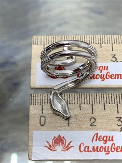 *Кольцо р.18 Фианит Змейка арт. CZ-R03911-X-W-NCE-X-X-323 вес 7,83 г - фото 193813