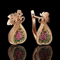 *Серьги Инжир Микс Родолит Хромдиопсид цв Красное арт. 02-4087-01-706-1110-57-510 вес 4,69 г - фото 19387 *Серьги Инжир Микс Родолит Хромдиопсид цв Красное арт. 02-4087-01-706-1110-57-510 вес 4,69 г - фото 19387