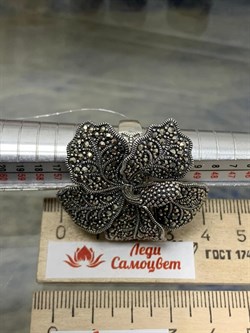 *Кольцо р.17 Гибискус Марказит арт HR0633-088 вес 22.48 г - фото 193985