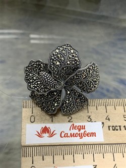 *Кольцо р.17 Гибискус Марказит арт HR0633-088 вес 22.48 г - фото 193991