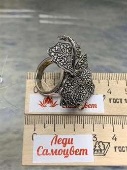 *Кольцо р.17 Гибискус Марказит арт HR0633-088 вес 22.48 г - фото 193992