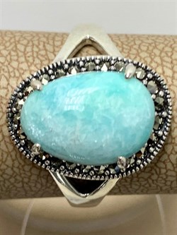 *Кольцо р.20 Микс Марказит Амазонит арт. HR1765-851 вес 5.34 г - фото 194110 *Кольцо р.20 Микс Марказит Амазонит арт. HR1765-851 вес 5.34 г - фото 194110