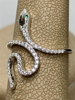 *Кольцо р.18,5 Фианит Змейка арт. CZ-R01885-X-W-NCE-X-W-869 вес 2,15 г - фото 194140 *Кольцо р.18,5 Фианит Змейка арт. CZ-R01885-X-W-NCE-X-W-869 вес 2,15 г - фото 194140