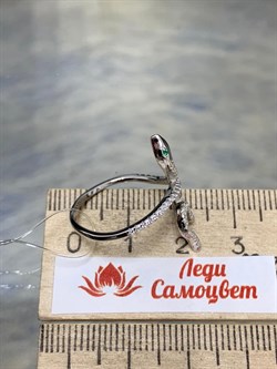 *Кольцо р.18,5 Фианит Змейка арт. CZ-R01885-X-W-NCE-X-W-869 вес 2,15 г - фото 194145 *Кольцо р.18,5 Фианит Змейка арт. CZ-R01885-X-W-NCE-X-W-869 вес 2,15 г - фото 194145