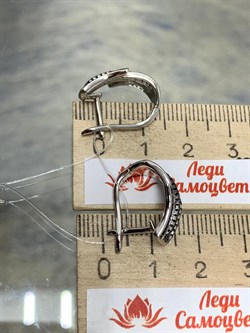 *Серьги Черный Фианит Микро Вставки арт. CZ-E00838-X-WB-X-X-B-848 вес 5,09 г - фото 194155