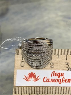*Кольцо р.18 Белый Фианит Микро Вставки арт. SL-R00957-X-W-X-X-W-510 вес 4,99 г - фото 194209 *Кольцо р.18 Белый Фианит Микро Вставки арт. SL-R00957-X-W-X-X-W-510 вес 4,99 г - фото 194209