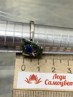 *Кольцо р.18,5 Сапфир Цаворит арт. SM-R02912-X-WB-SAP-X-Gg-149 вес 4,36 г - фото 194243 *Кольцо р.18,5 Сапфир Цаворит арт. SM-R02912-X-WB-SAP-X-Gg-149 вес 4,36 г - фото 194243