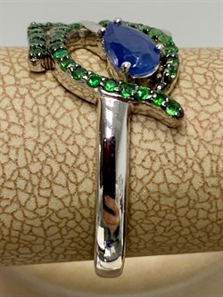 *Кольцо р.18,5 Сапфир Цаворит арт. SM-R02912-X-WB-SAP-X-Gg-149 вес 4,36 г - фото 194247 *Кольцо р.18,5 Сапфир Цаворит арт. SM-R02912-X-WB-SAP-X-Gg-149 вес 4,36 г - фото 194247