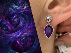 *Серьги Пусеты Аметист арт. SM-E00737-X-W-Pur-X-X-340 вес 3,96 г - фото 194276 *Серьги Пусеты Аметист арт. SM-E00737-X-W-Pur-X-X-340 вес 3,96 г - фото 194276