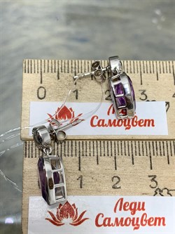 *Серьги Пусеты Аметист арт. SM-E00737-X-W-Pur-X-X-340 вес 3,96 г - фото 194284 *Серьги Пусеты Аметист арт. SM-E00737-X-W-Pur-X-X-340 вес 3,96 г - фото 194284